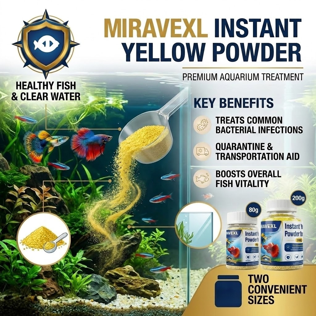 Marine Aquarium Bacteria - MIRAVEXL Instant Yellow Powder for Ornamental