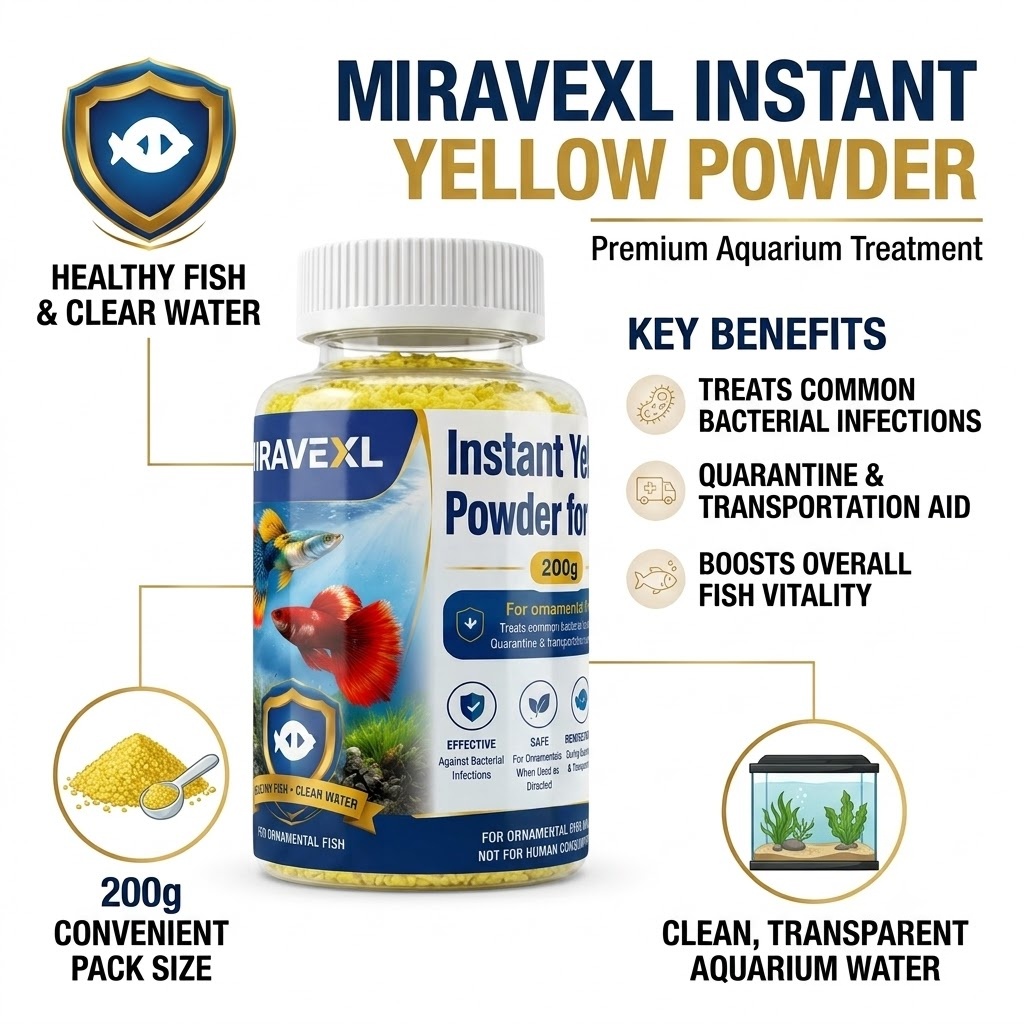 MIRAVEXL Instant Yellow Powder - đánh giá và giá Marine Aquarium Bacteria
