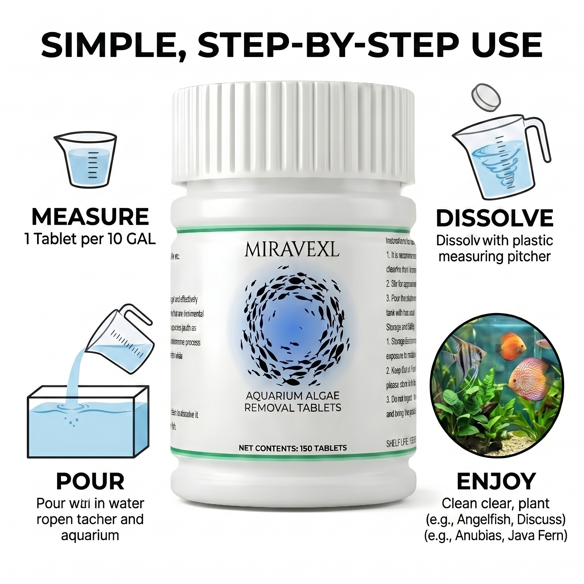 MIRAVEXL Fish Tank Algae Remov - đánh giá và giá Marine Aquarium Bacteria